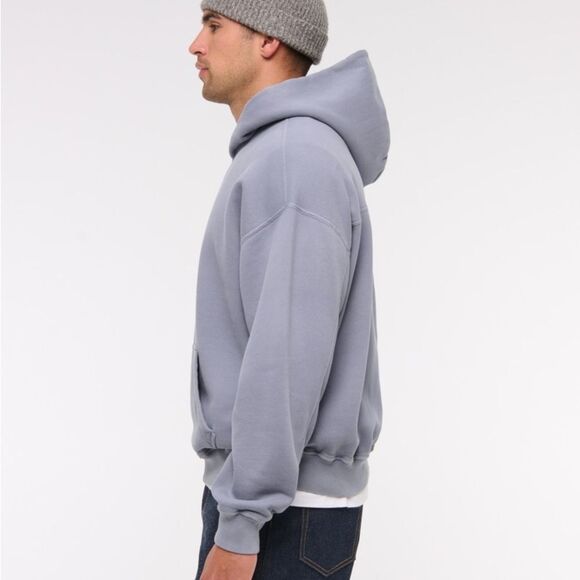 Abercrombie & Fitch Essential Oversized Popover Hoodie Grey size Small NWT in pg - Picture 5 of 9
